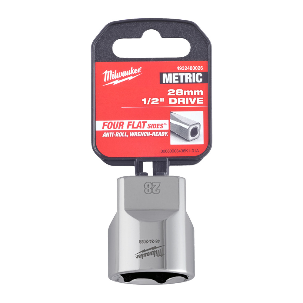 Nasadki chromowane ½″ - 1/2 Drive Socket Metric Standard - 28 mm