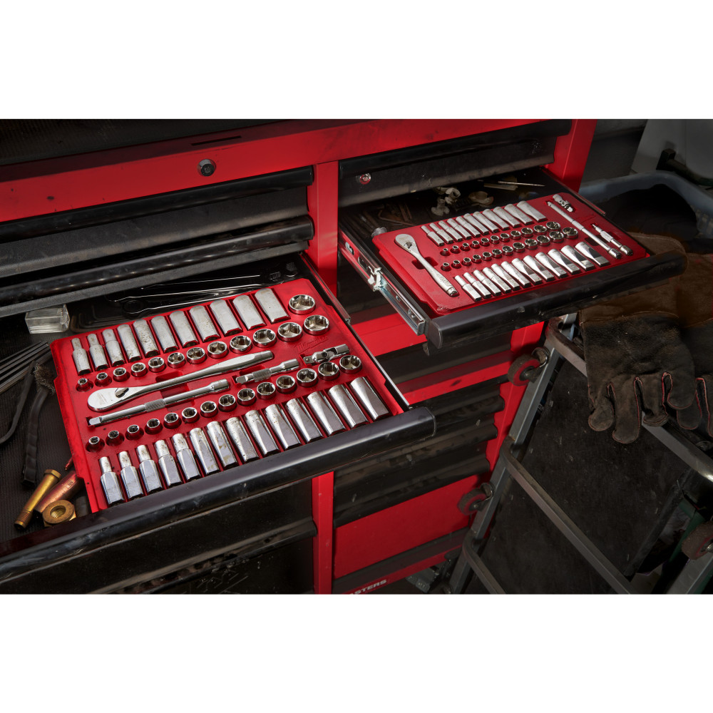 Zestawy nasadek  z grzechotką - 1/4 50 pc Drive Ratchet.+ Socket Set SAE + Metric
