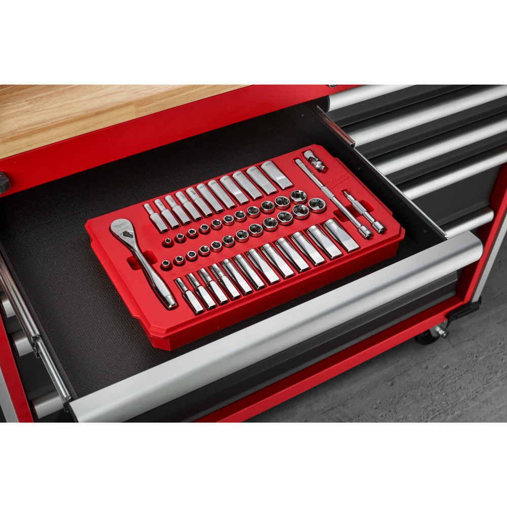 Zestawy nasadek  z grzechotką - 1/4 50 pc Drive Ratchet.+ Socket Set SAE + Metric