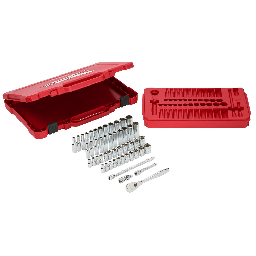 Zestawy nasadek  z grzechotką - 1/4 50 pc Drive Ratchet.+ Socket Set SAE + Metric