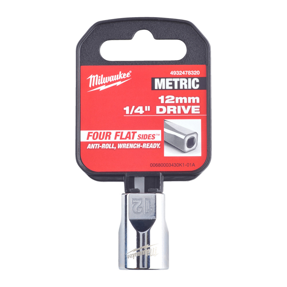 Nasadki chromowane ¼″ - 1/4 Drive Socket - Metric Standard - 12 mm