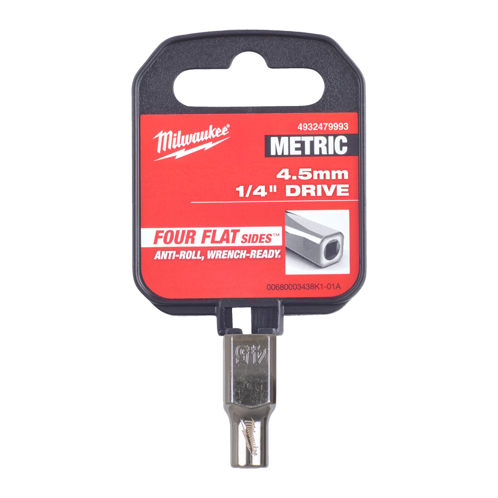 Nasadki chromowane ¼″ - 1/4 Drive Socket - Metric Standard - 4.5 mm