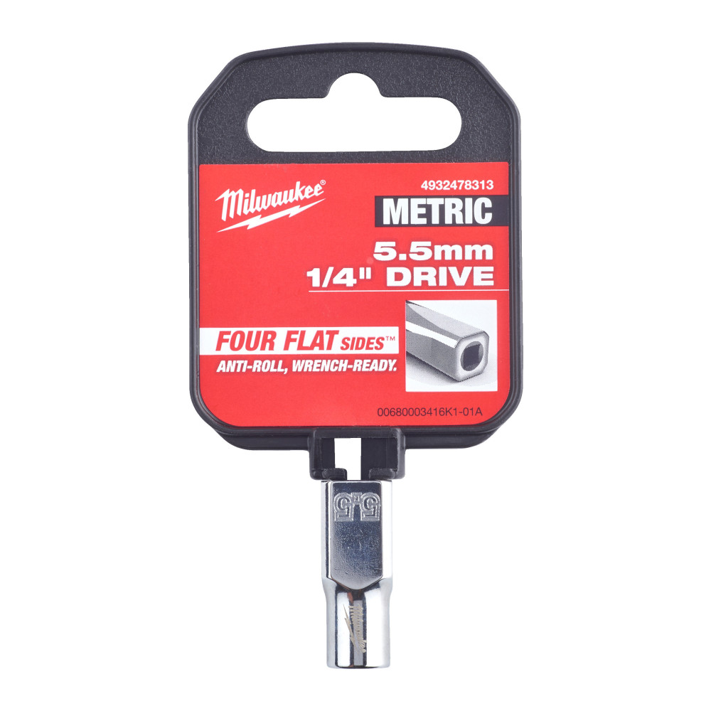 Nasadki chromowane ¼″ - 1/4 Drive Socket - Metric Standard - 5.5 mm