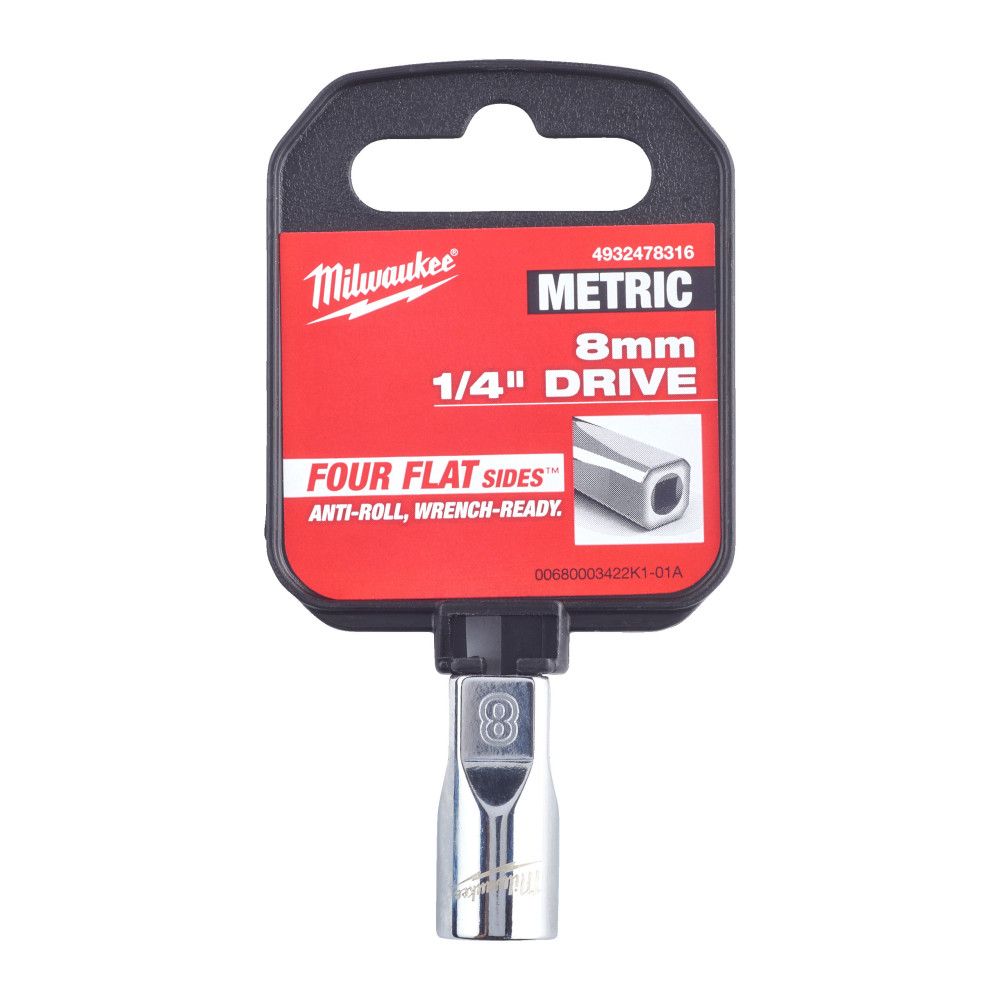 Nasadki chromowane ¼″ - 1/4 Drive Socket - Metric Standard - 8 mm
