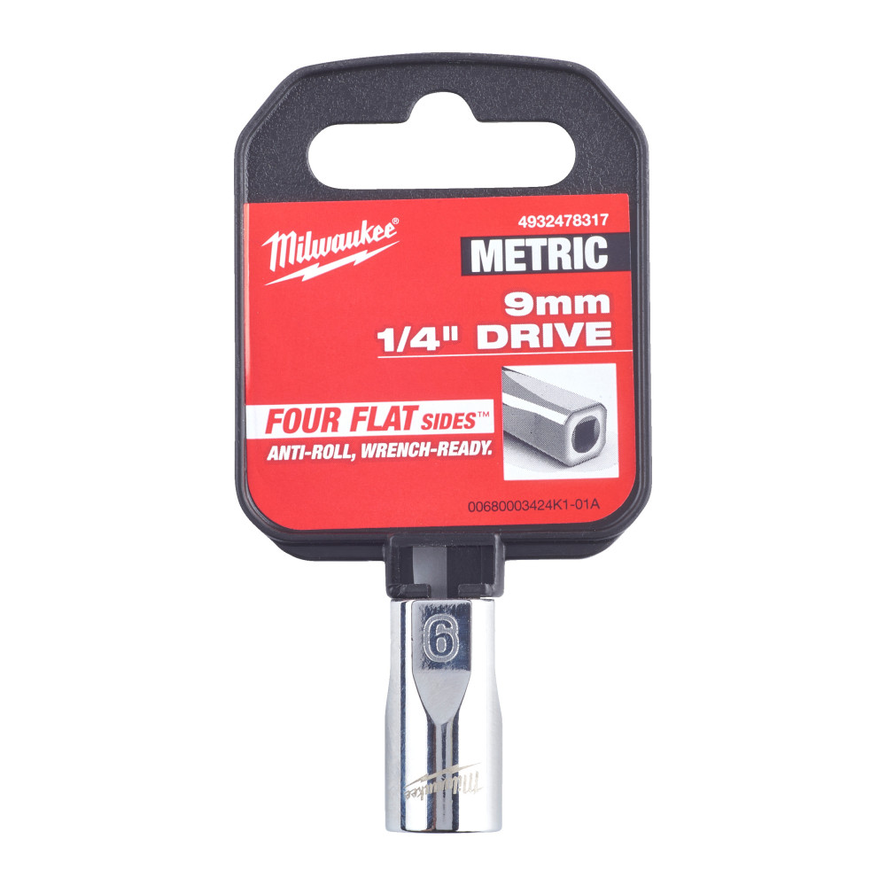 Nasadki chromowane ¼″ - 1/4 Drive Socket - Metric Standard - 9 mm