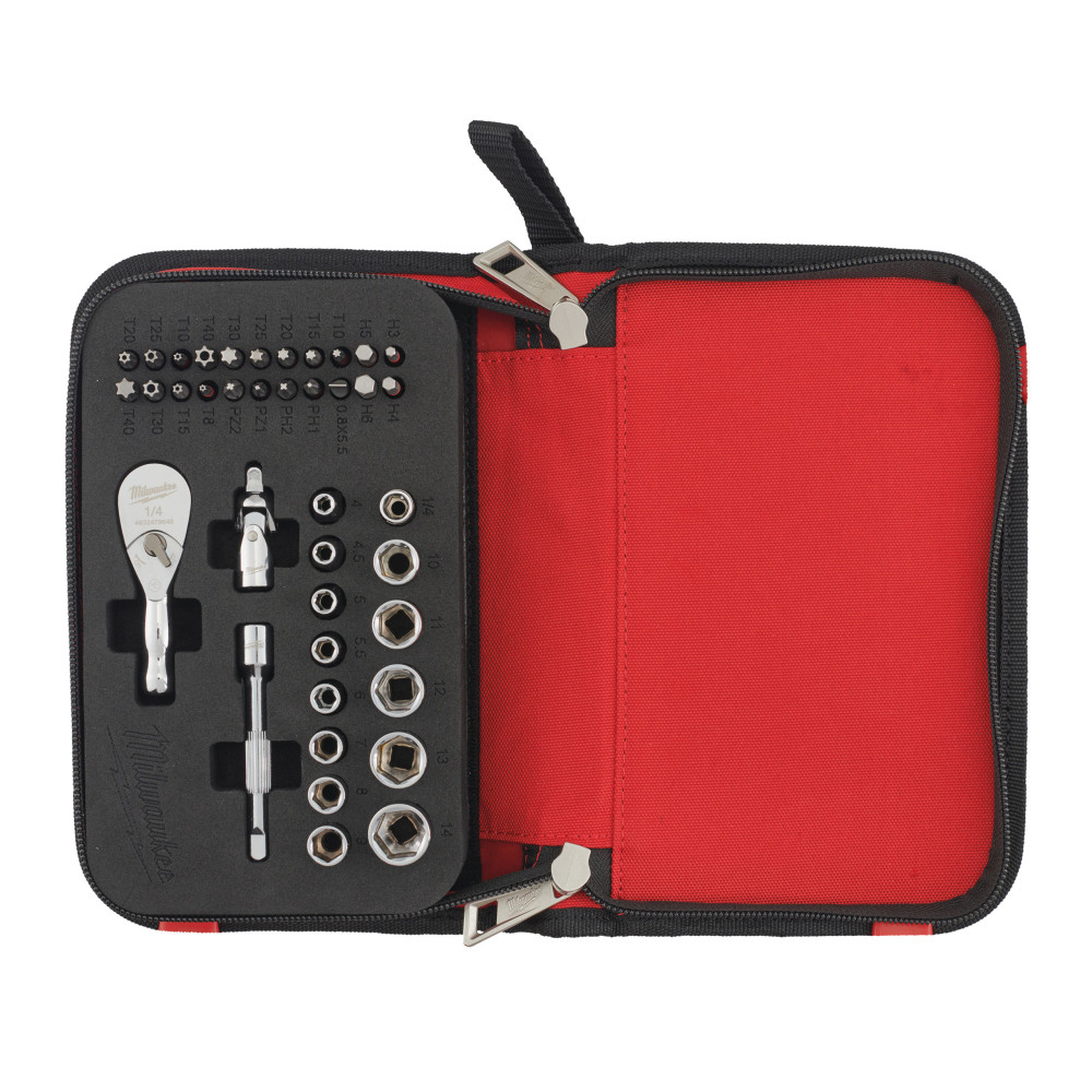 Zestaw nasadek z grzechotką¼″ - 1/4" Compact Ratchet Set 39pc