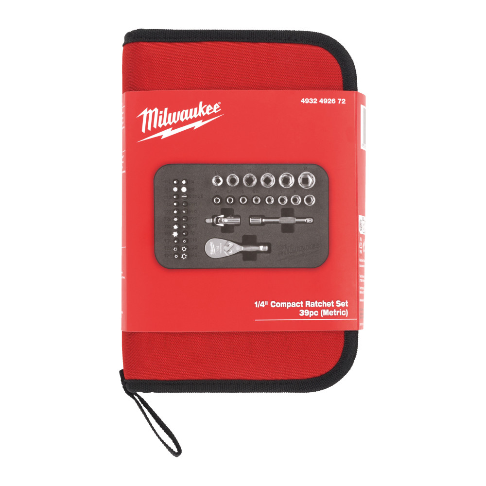 Zestaw nasadek z grzechotką¼″ - 1/4" Compact Ratchet Set 39pc
