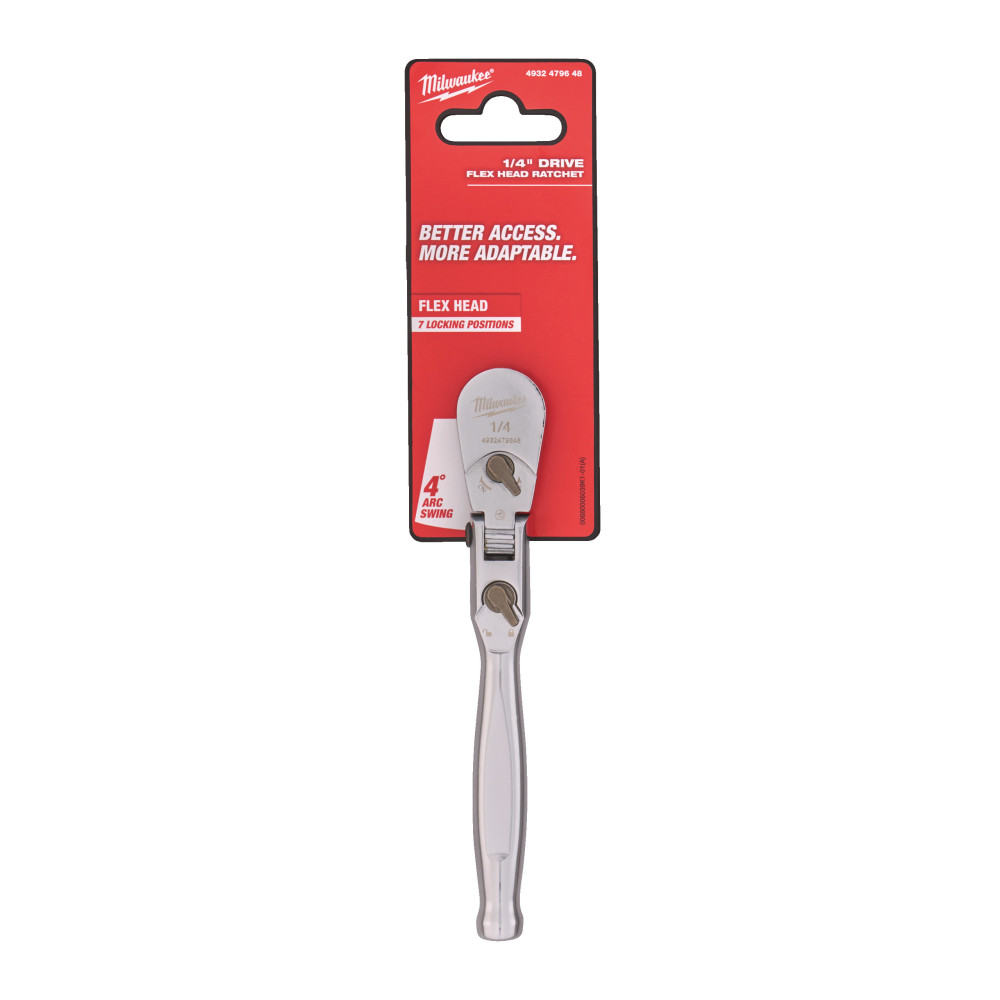 Grzechotka¼″ z ruchomą główką. - 1/4" Drive Flex Head Ratchet