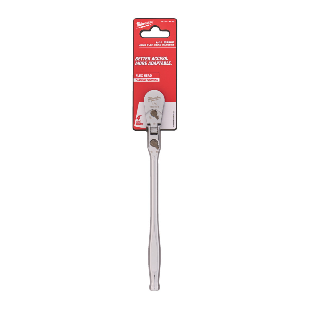 Grzechotka¼″ z ruchomą główką. - 1/4" Drive Long Flex Head Ratchet