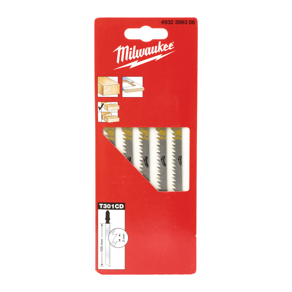 Brzeszczoty do czystego i bezodpryskowego cięcia - 105 x 3 mm T 301 CD - 5 pcs
