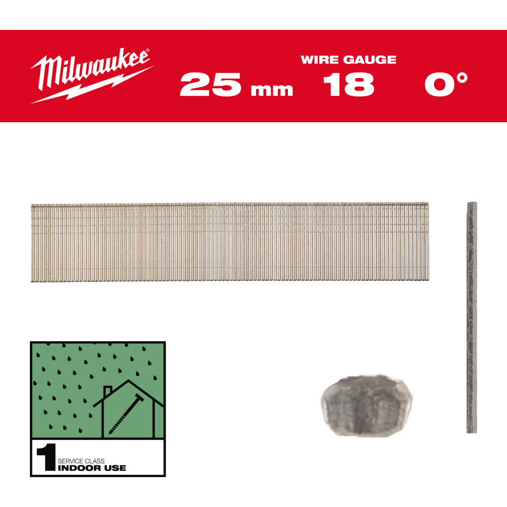 Sztyfty 18G z cienką główką wykończeniową - 18G / 25 mm / RC / G / SC1 - 5.000 pc