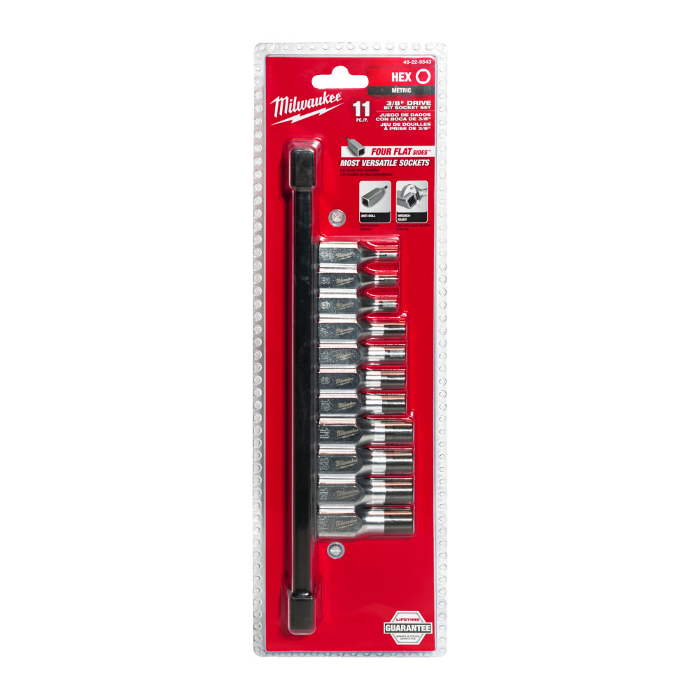 3/8" Drive Metric Hex Bit Socket Set - 11 pc