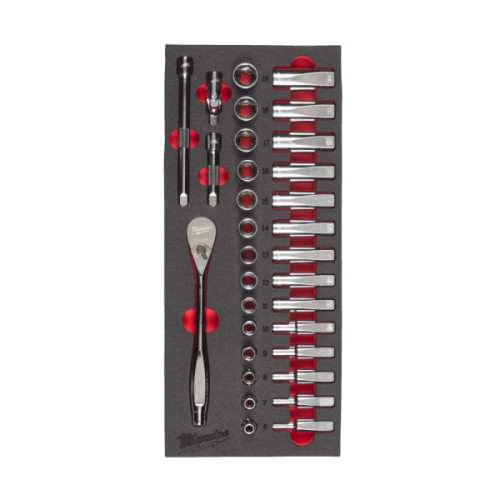 Wkładka piankowa z grzechotką i nasadkami 3/8″ - 3/8" Ratchet and Socket Set Foam Insert