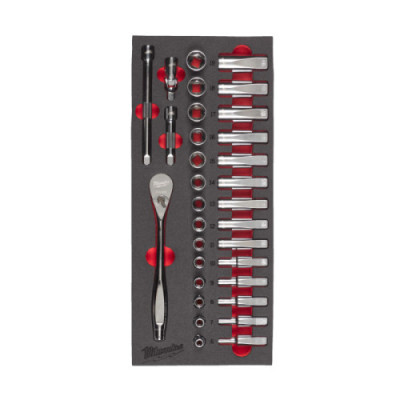 Wkładka piankowa z grzechotką i nasadkami 3/8″ - 3/8" Ratchet and Socket Set Foam Insert