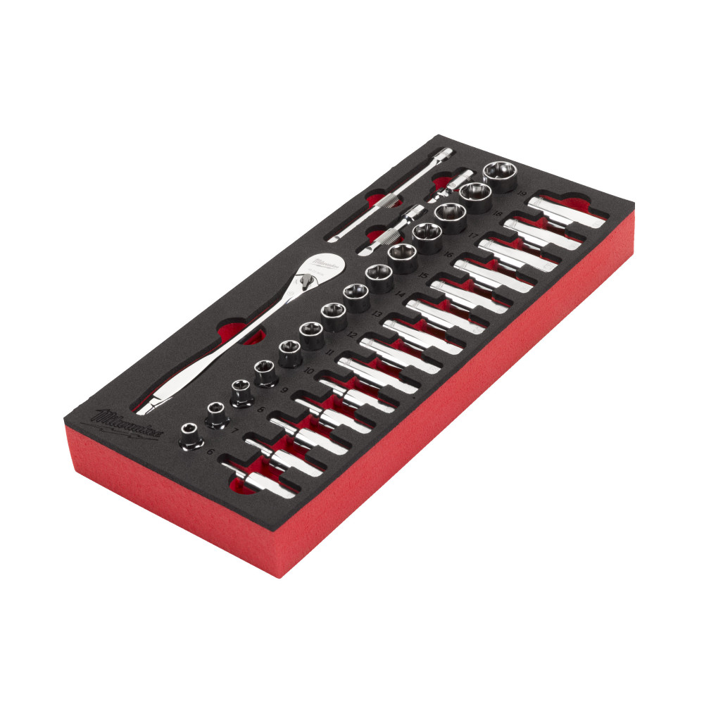 Wkładka piankowa z grzechotką i nasadkami 3/8″ - 3/8" Ratchet and Socket Set Foam Insert