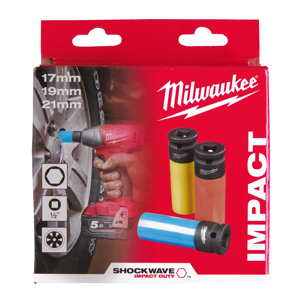 Zestaw nasadek SHOCKWAVE™ IMPACT DUTY ½″ do kół aluminiowych. - Automotive 3pcs socket set