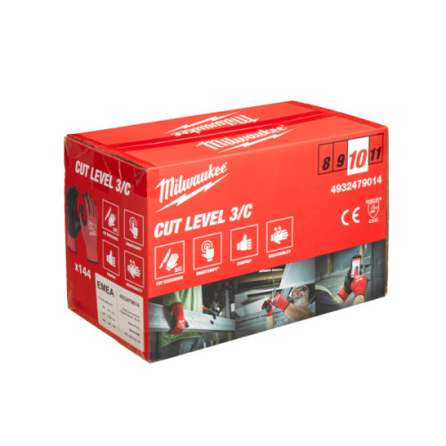 Rękawice odporne na przecięcia - poziom ochrony C - Bulk Cut C Gloves - 10/XL - 144pc