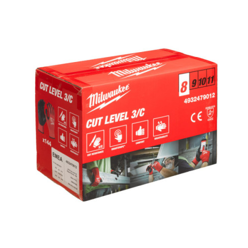 Rękawice odporne na przecięcia - poziom ochrony C - Bulk Cut C Gloves - 8/M - 144pc