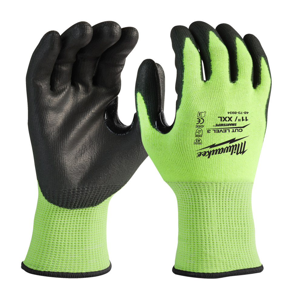 Rękawice odporne na przecięcia o podwyższonej widzialności - poziom C - Bulk Hi-Vis Cut C Gloves - 11/XXL - 144pc