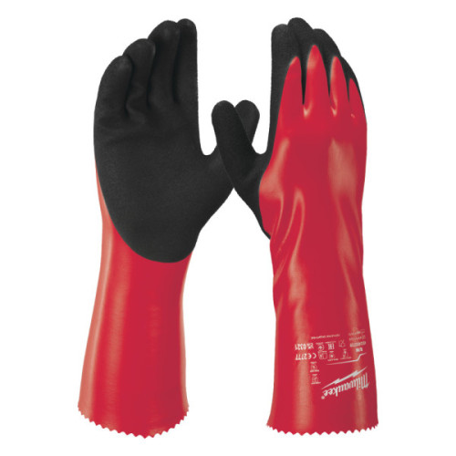 Rękawice chemoodporne, pewny chwyt - Chemical Gloves Grip - 9/L - 1 pc