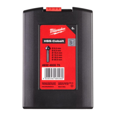 Pogłębiacze stożkowe ze stali szybkotnącej z kobaltem HSS Cobalt - Countersink set HSS Co - 6 pc