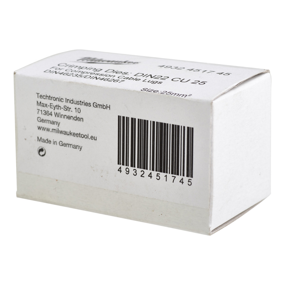Matryce zaciskowe typ DIN  - DIN22 Cu 25 - 1 pc