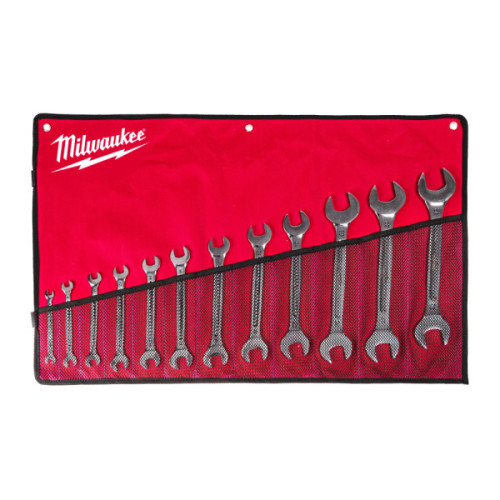 Klucze dwustronnie płaskie - Double Open End Spanner Set - 12 pc