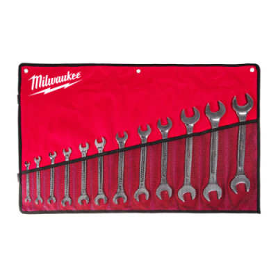 Klucze dwustronnie płaskie - Double Open End Spanner Set - 12 pc