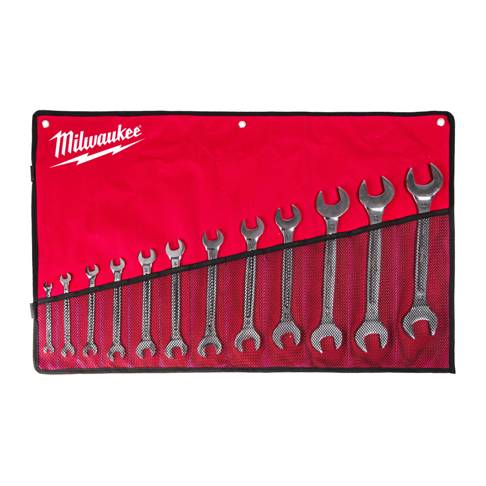 Klucze dwustronnie płaskie - Double Open End Spanner Set - 12 pc