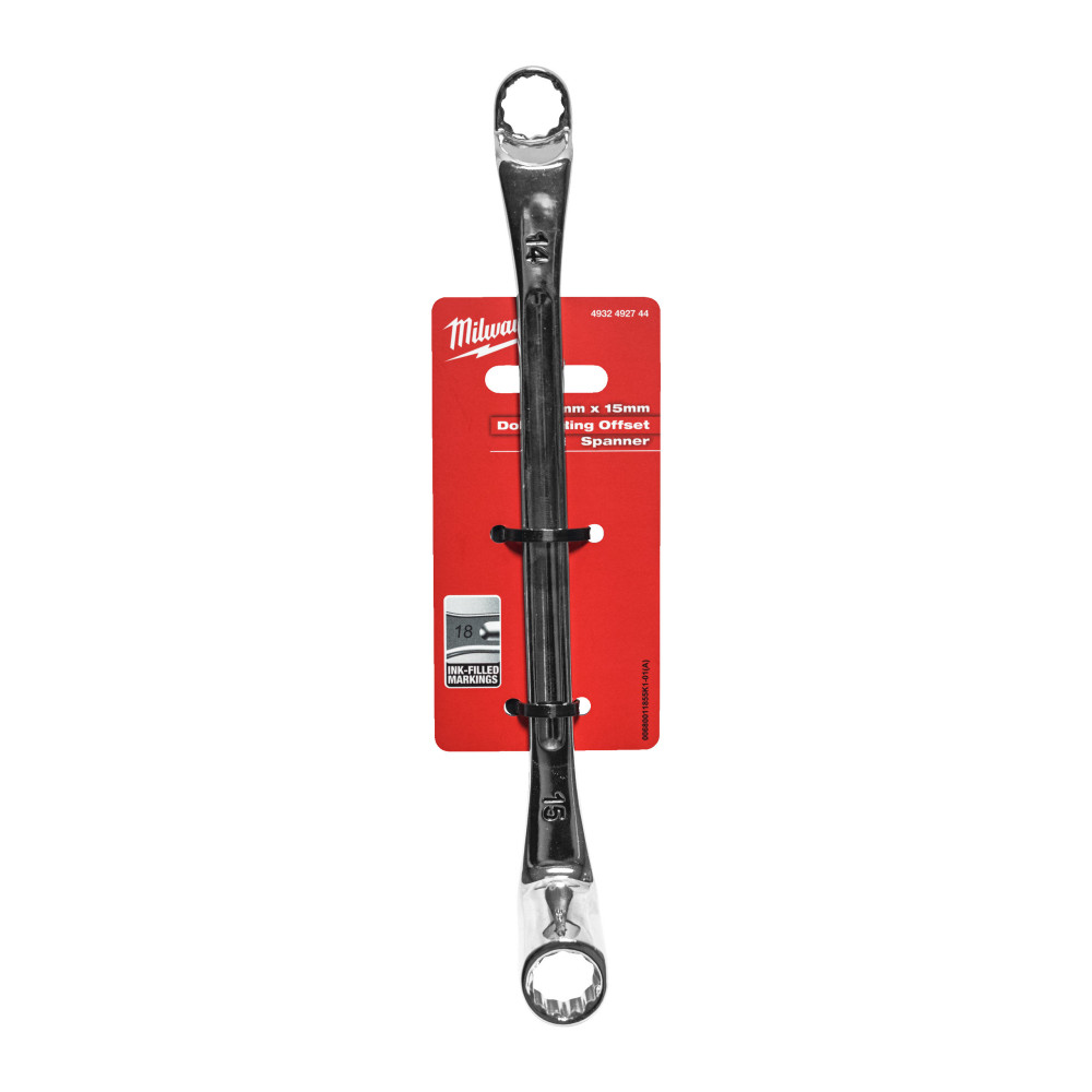 Klucze oczkowe podwójnie odsadzone - Double Ring Offset Spanner - 14 x 15 mm