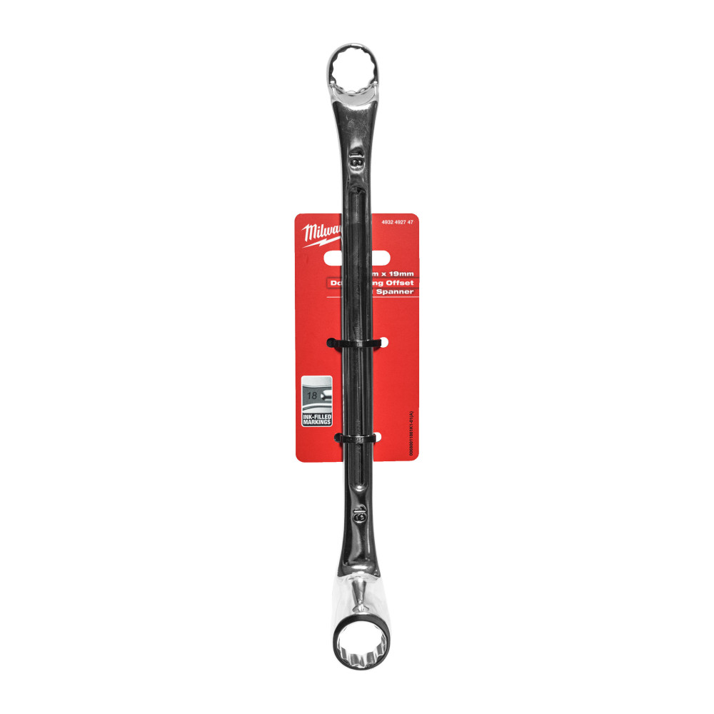 Klucze oczkowe podwójnie odsadzone - Double Ring Offset Spanner - 18 x 19 mm