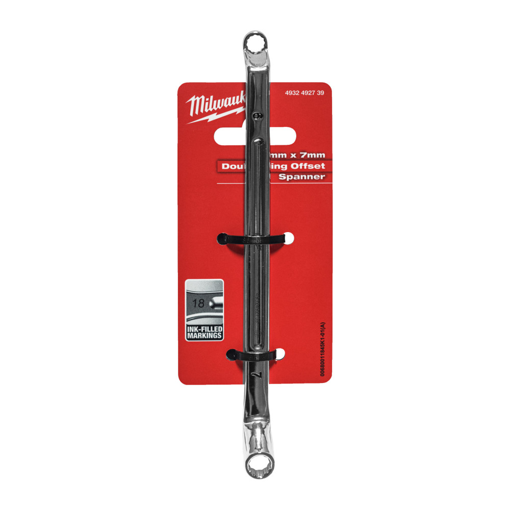 Klucze oczkowe podwójnie odsadzone - Double Ring Offset Spanner - 6 x 7 mm