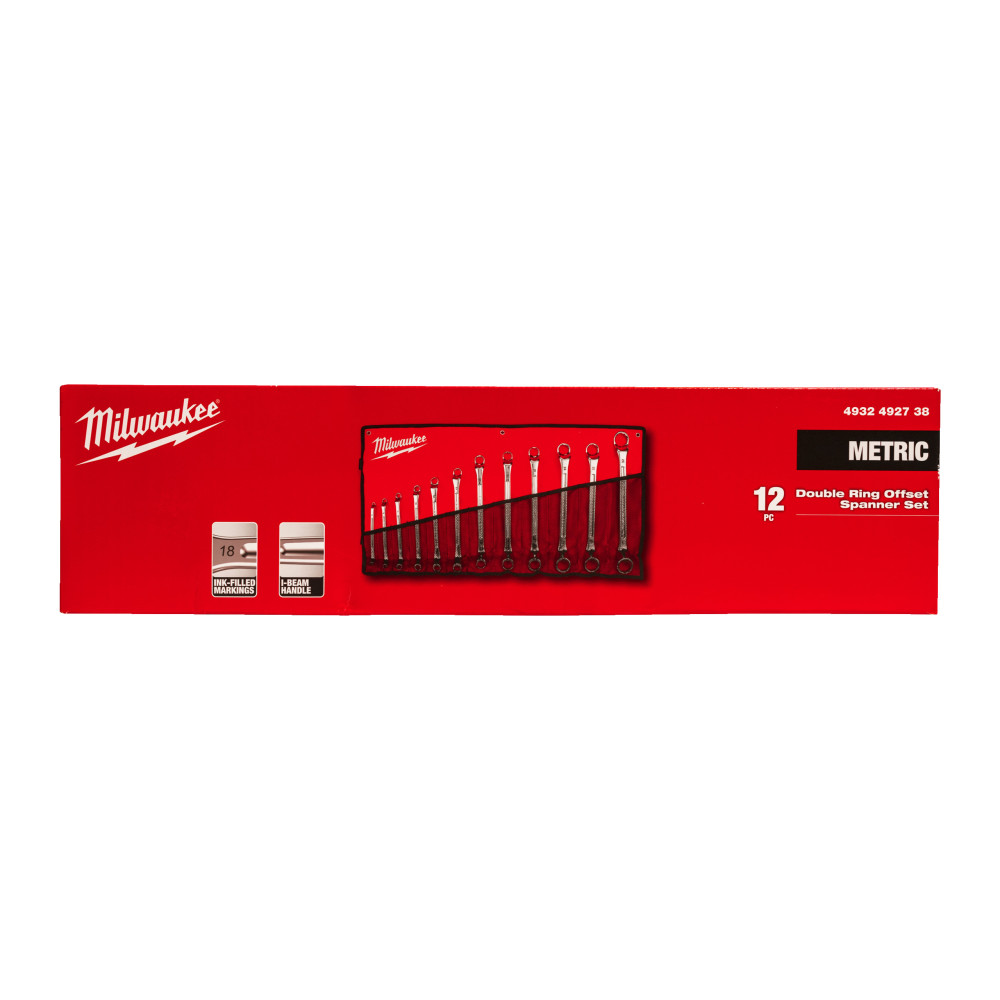 Zestaw kluczy oczkowych podwójnie odsadzonych - Double Ring Offset Spanner 12 pc Set