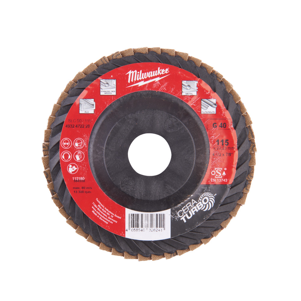 Tarcze listkowe CERA TURBO™ - Flap discs CERA TURBO 115 mm / Grit 40