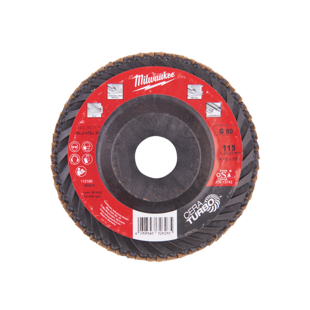 Tarcze listkowe CERA TURBO™ - Flap discs CERA TURBO 115 mm / Grit 80