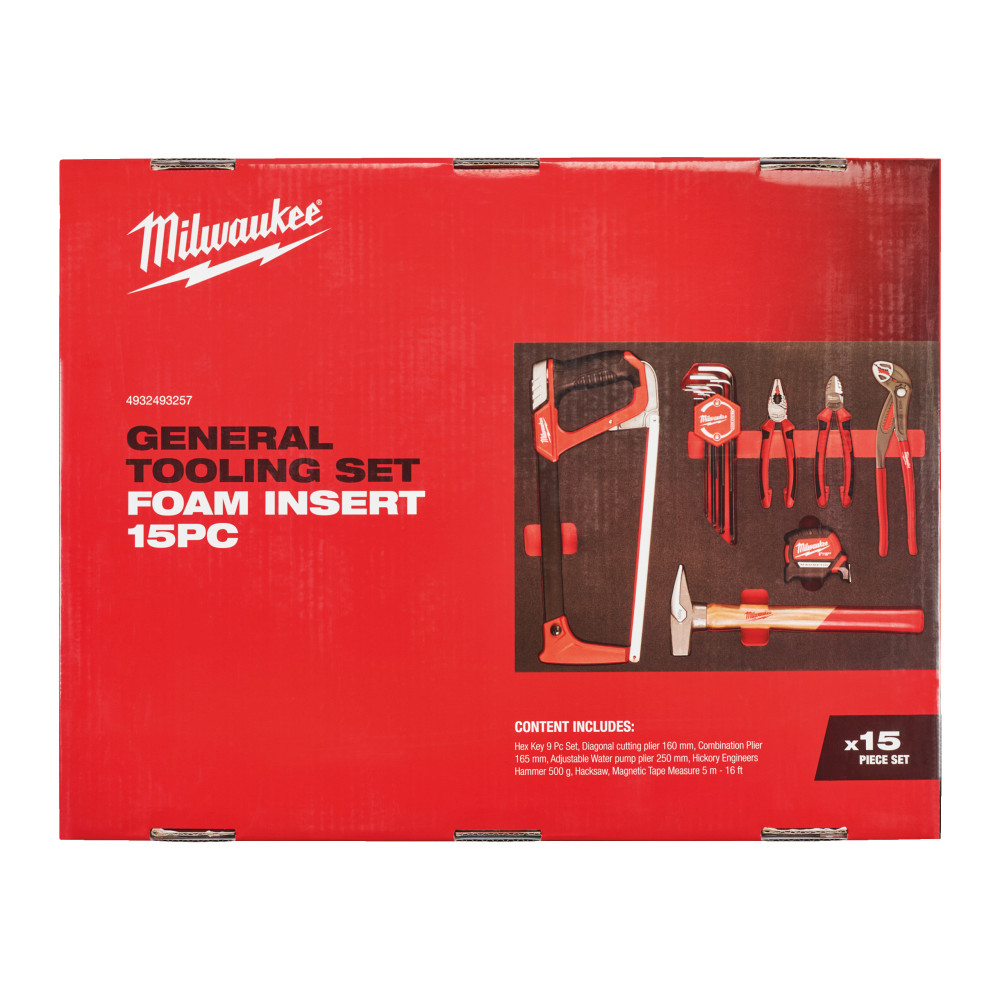 Wkładka piankowa z narzędziami ręcznymi 15szt. - do wózków narzędziowych - General Tooling Foam Set - 15 pc