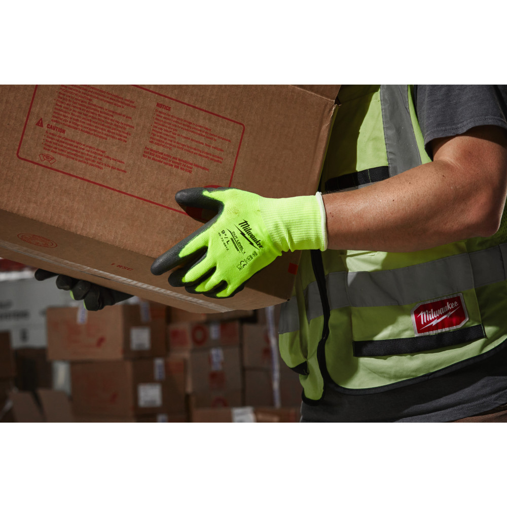 Rękawice odporne na przecięcia o podwyższonej widzialności - poziom A - Hi-Vis Cut A Gloves - 9/L - 1pc