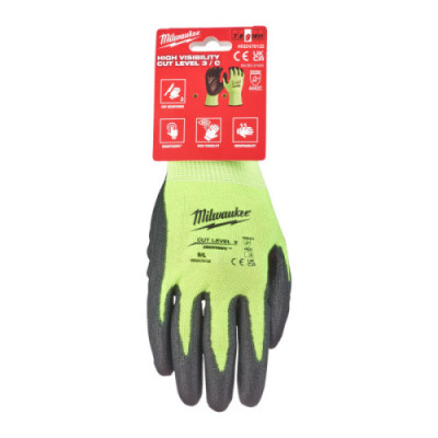 Rękawice odporne na przecięcia o podwyższonej widzialności - poziom C - Hi-Vis Cut C Gloves - 9/L - 1pc