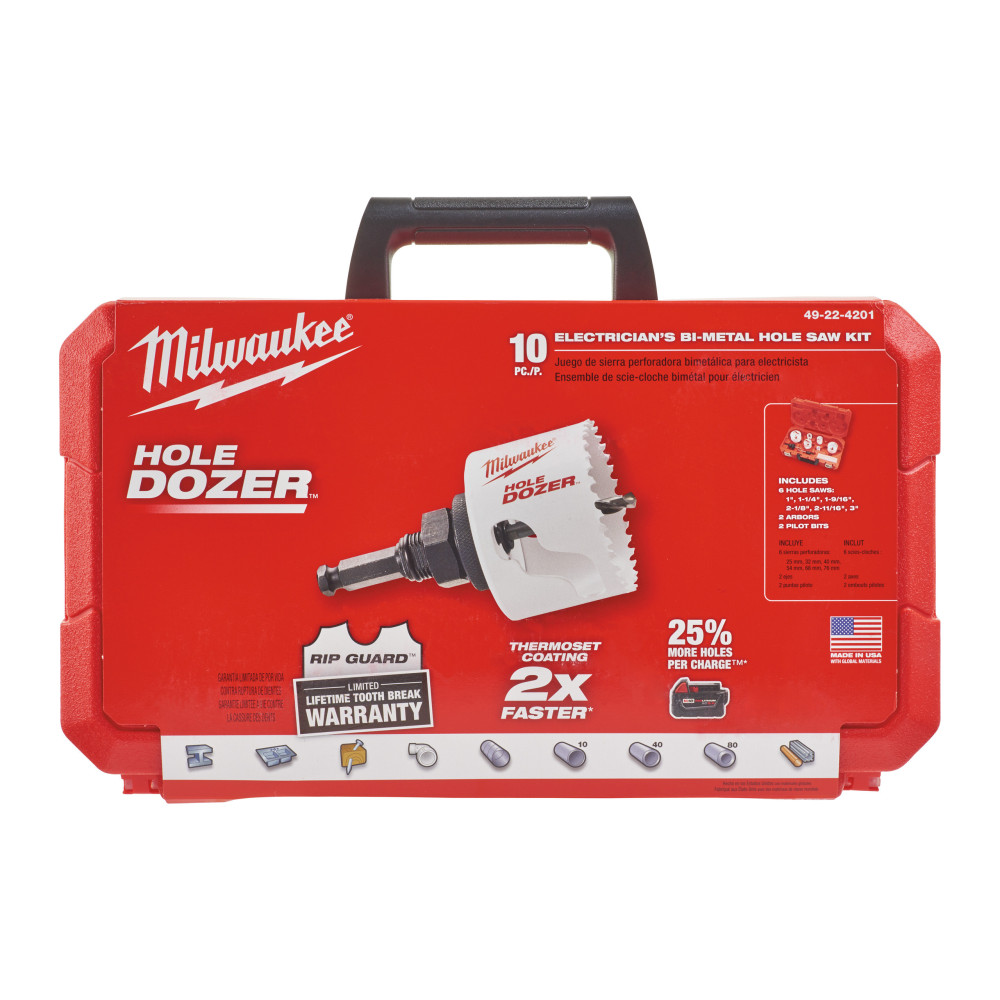 Bimetalowe kobaltowe otwornice HOLE DOZER™ - zestawy - Hole Dozer holesaw set - 10pc