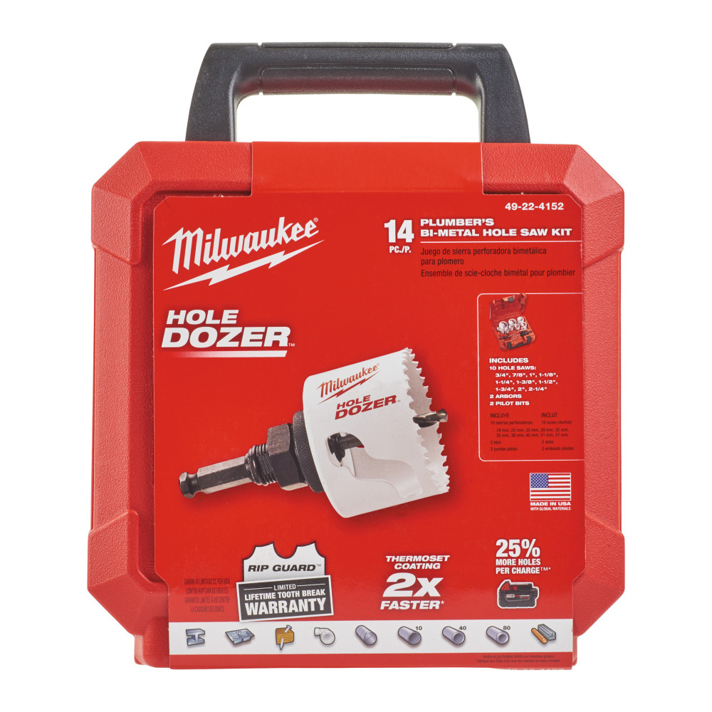 Bimetalowe kobaltowe otwornice HOLE DOZER™ - zestawy - Hole Dozer holesaw set - 14pc