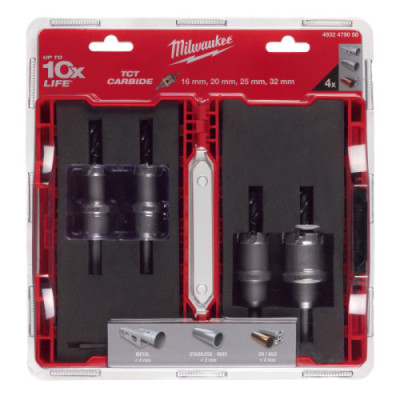 Otwornice z zębami z węglika spiekanego TCT - Holesaw TCT Set 1 - 4pc