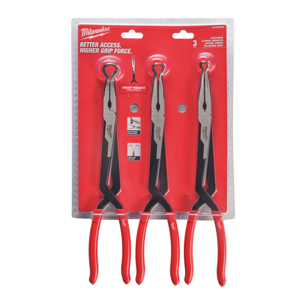 Szczypce długie ze szczękami oczkowymi - Hose Grip Pliers 3 pc Set