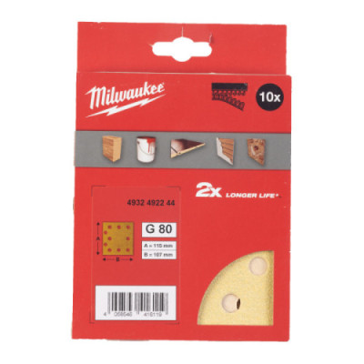 Papiery ścierne premium HP 115 x 107 mm do szlifierek oscylacyjnych - HP 115 x 107 H&L GR 80 - 10 pcs