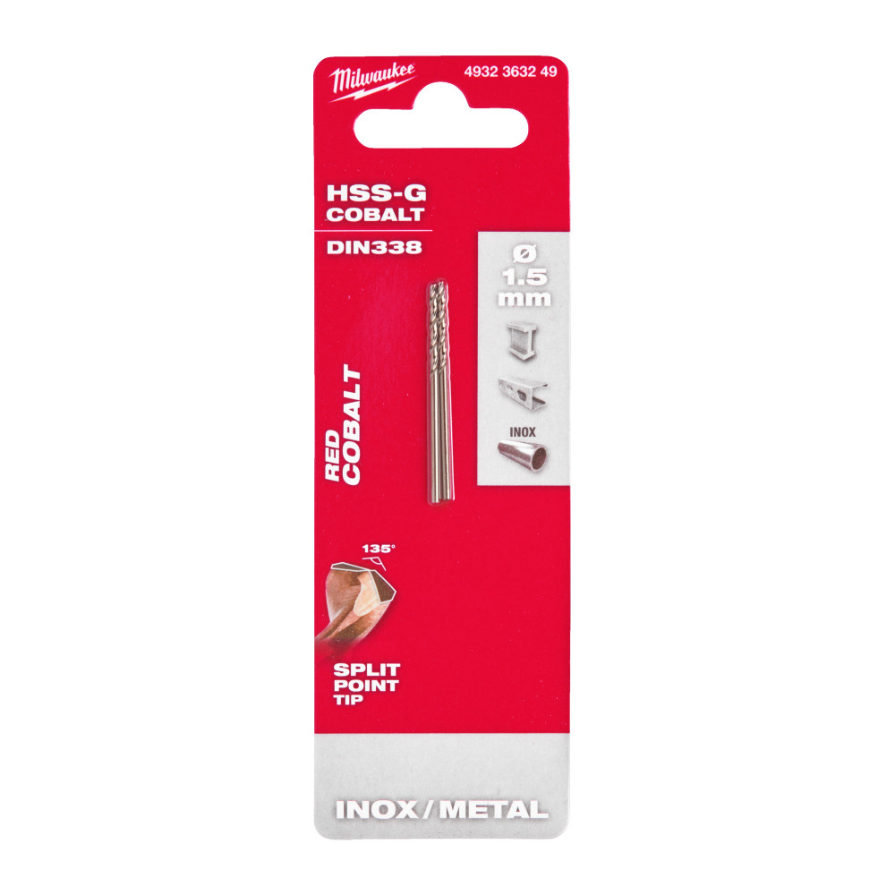 Wiertła do metalu HSS-G RED COBALT- DIN 338 - HSSGC 1.5 x 40 - 2 pcs