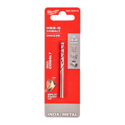 Wiertła do metalu HSS-G RED COBALT- DIN 338 - HSSGC 4.2 x 80 - 1 pc