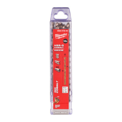 Wiertła do metalu HSS-G RED COBALT- DIN 338 - HSSGC 6.0 x 93 - 10 pcs