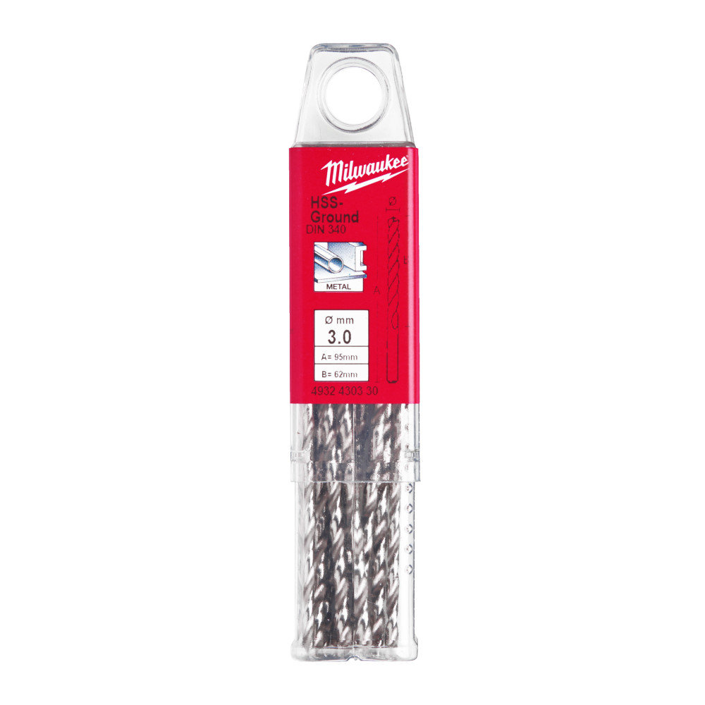 Wiertła do metalu HSS-G, długie - DIN 340 / opakowanie po 5 i 10 szt. - HSSGL 3.00 x 100 - 10 pc