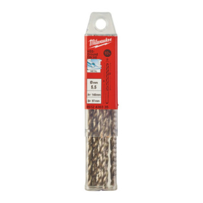 Wiertła do metalu HSS-G, długie - DIN 340 / opakowanie po 5 i 10 szt. - HSSGL 5.50 x 139 - 10 pc